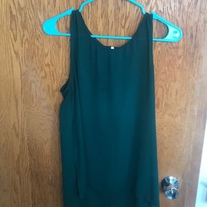 Forest Green Chevron tank with zip in back